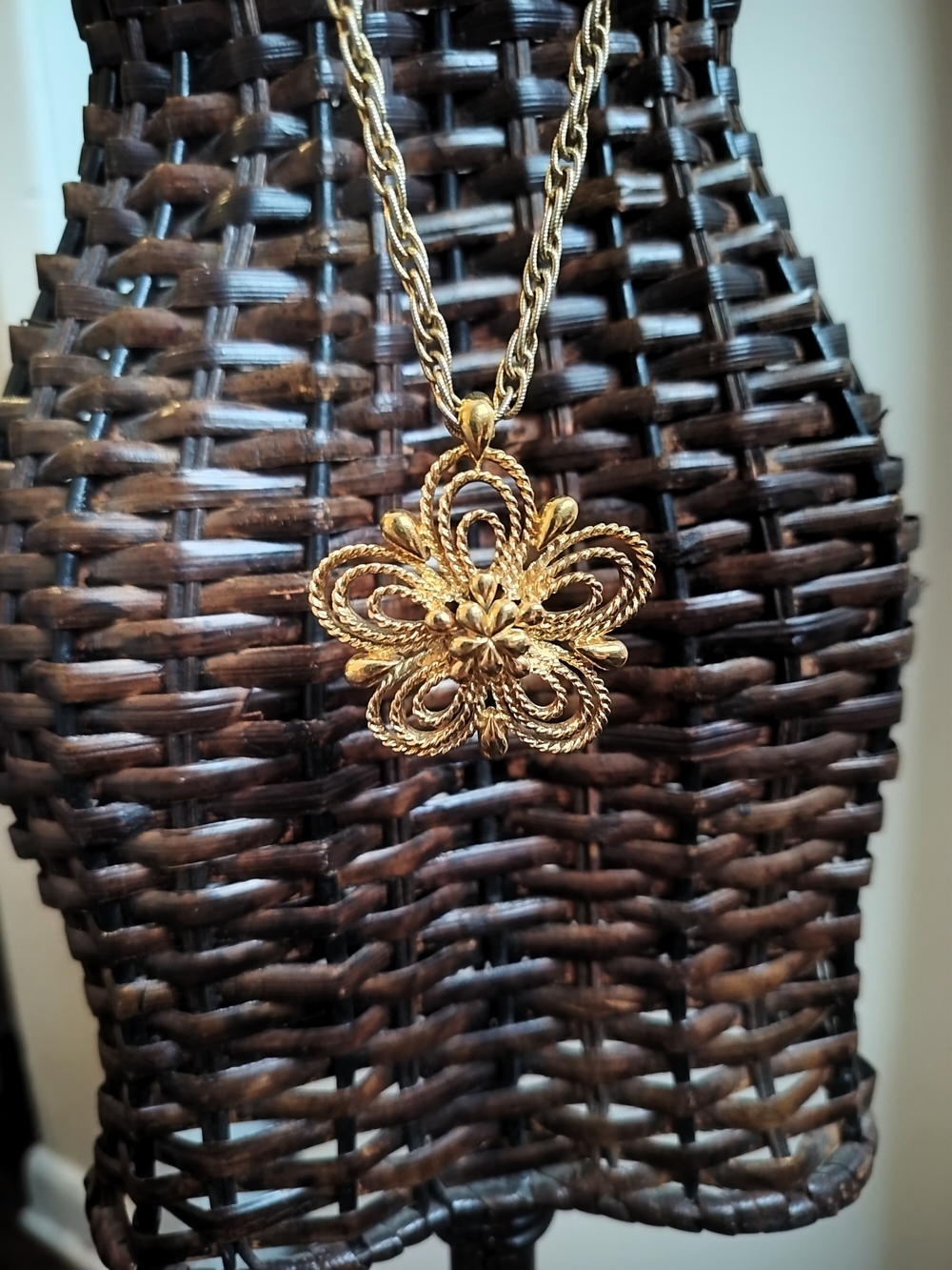 Monet Gold Floral Rope Pendant Necklace - Women Jewelry